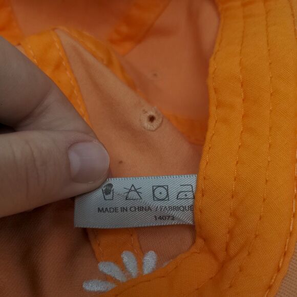 Flower Power Slideback Hat Orange One Size Adjustable Embroidered Cotton Paige - Picture 7 of 8